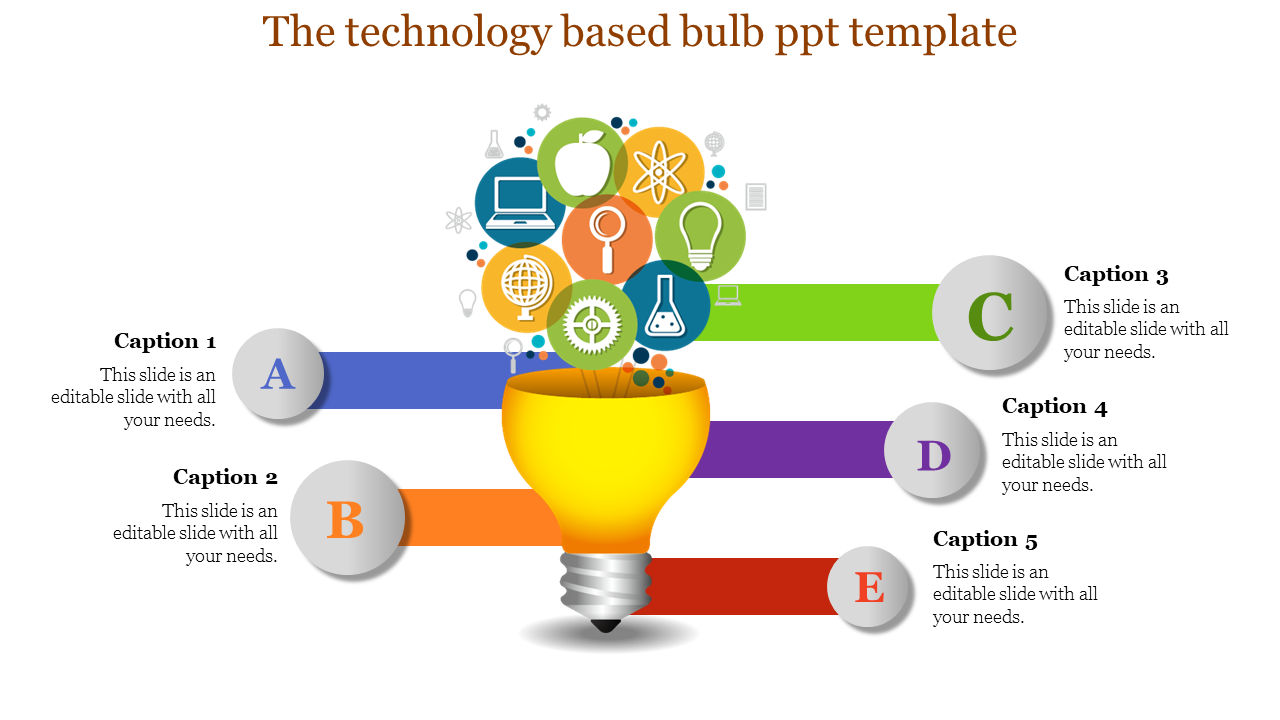bulb ppt template-The technology based bulb ppt template